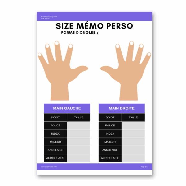 Size Mémo Ongles - Perso - PDF