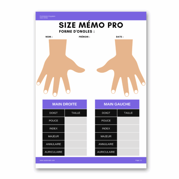 Size Mémo Ongles - Pro - PDF